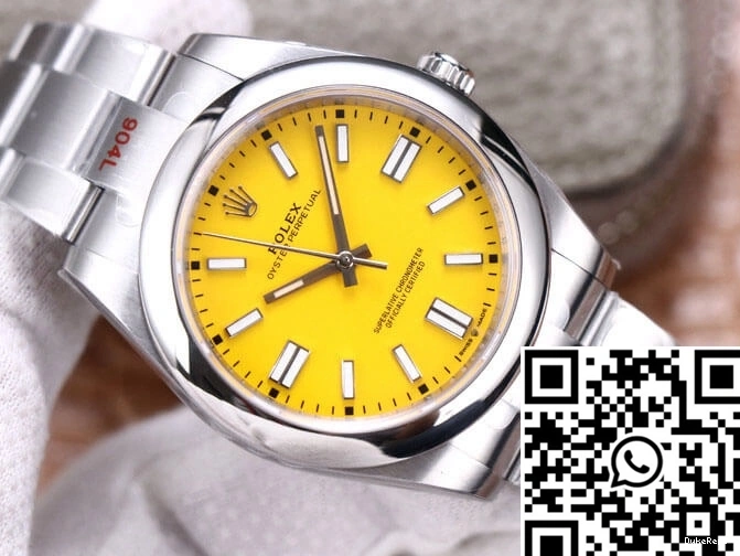 Oyster M124300-0004 EW Perpetual Yellow Rolex Dial 41MM Factory 0908